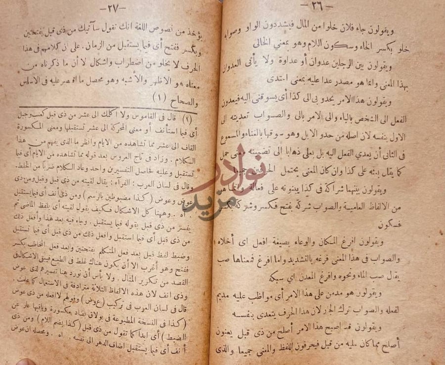 صفحة داخلية كتاب لغة الجرائد والمصباح