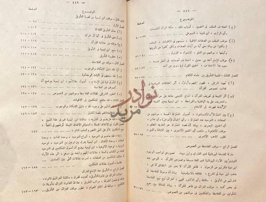 فهرس كتاب الامام ابن تيمية وموقفه من قضية التاويل