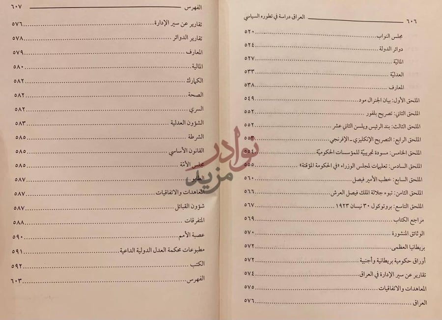 فهرس كتاب العراق دراسة في تطوره السياسي الفهرس