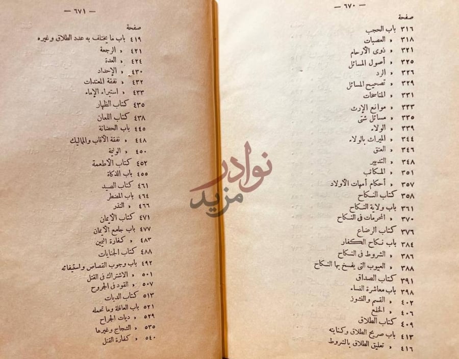 فهرس كتاب العدة شرح العمدة في فقة امام السنة احمد بن حنبل