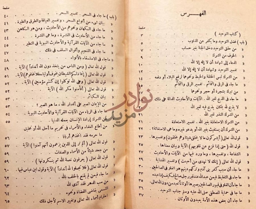 فهرس كتاب كتاب التوحيد حق الله على العبيد الفهرس
