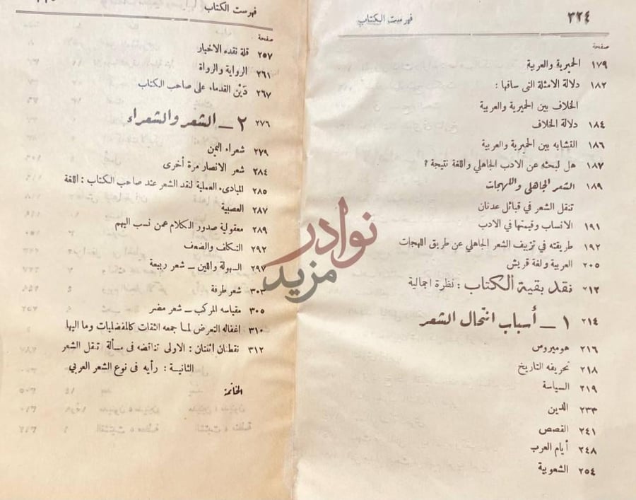 فهرس كتاب النقد التحليلى لكتاب في الادب الجاهلي