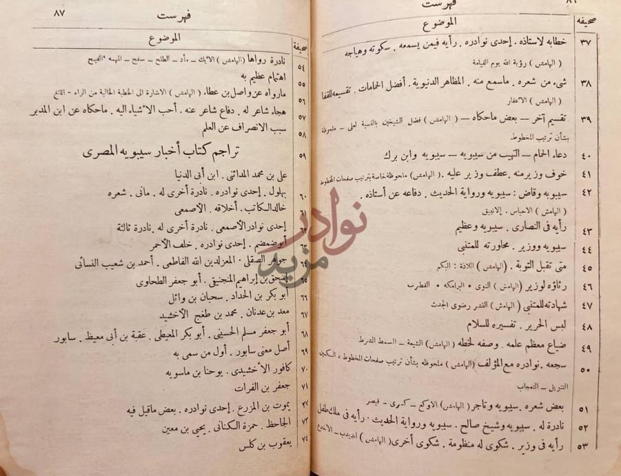 فهرس كتاب اخبار سيبويه المصري تراجم كتاب أخبار