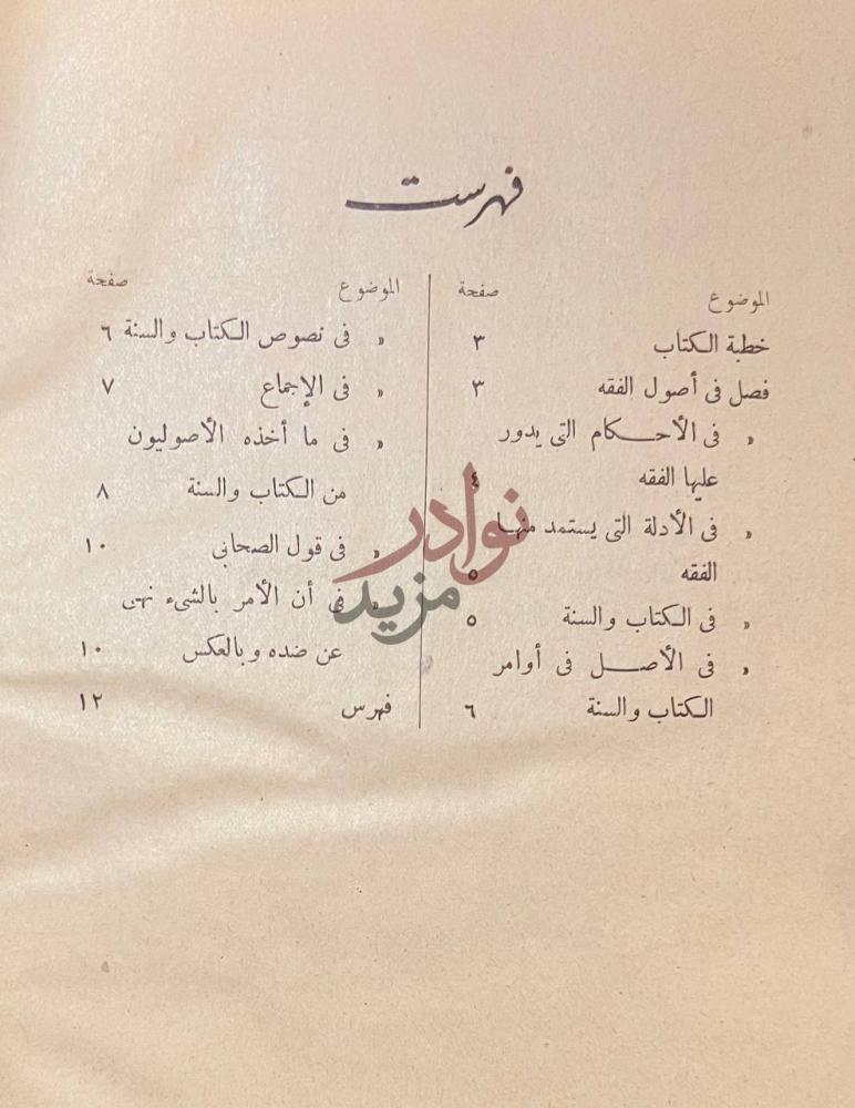 فهرس كتاب المختارات الجلية من المسائل الفقهية فهرست
