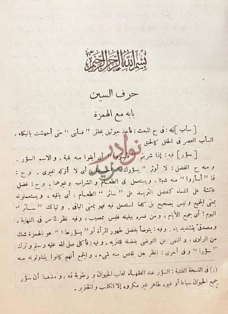 صفحة داخلية كتاب مجمع بحار الانوار في غرائب التنزيل ولطائف