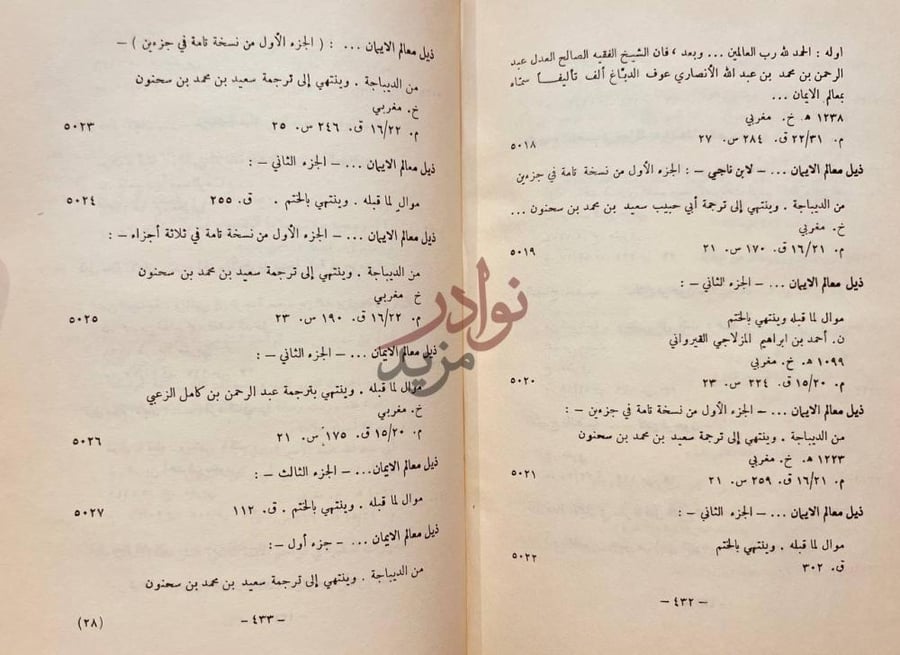 صفحة داخلية كتاب فهرس مخطوطات المكتبة الاحمدية بتونس
