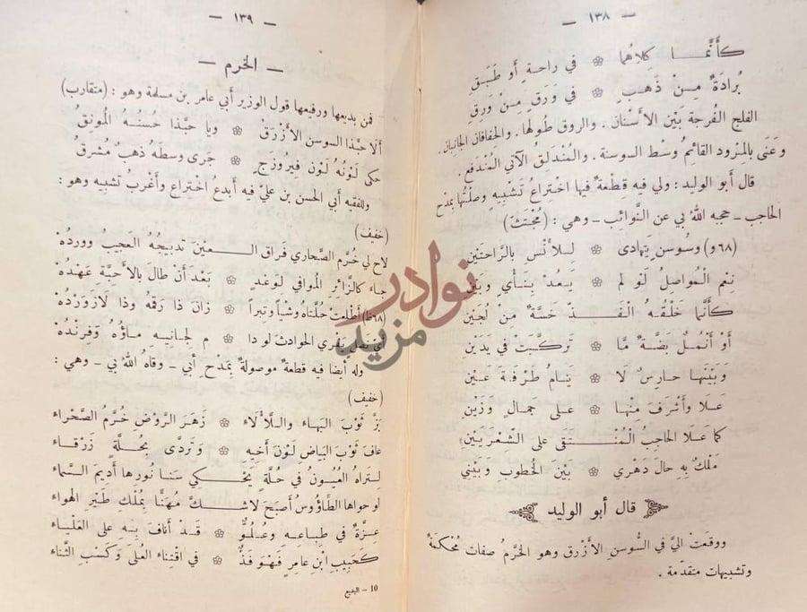 صفحة داخلية كتاب البديع في وصف الربيع الحاجب الحريم