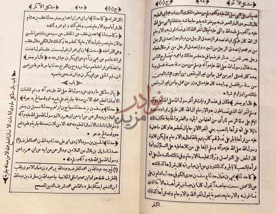 صفحة داخلية كتاب مشكل الاثار باب بيان مشكل ما روى