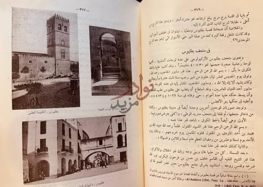 صفحة داخلية كتاب الاثار الاندلسية الباقية في اسبانيا