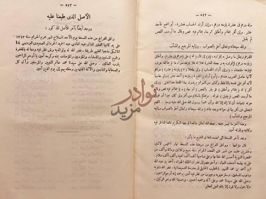 صفحة داخلية كتاب الروض الندي شرح كافي المبتدي في فقه الامام