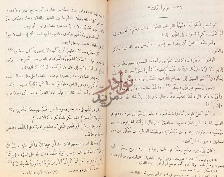 صفحة داخلية كتاب ايام العرب في الاسلام يوم أرمات