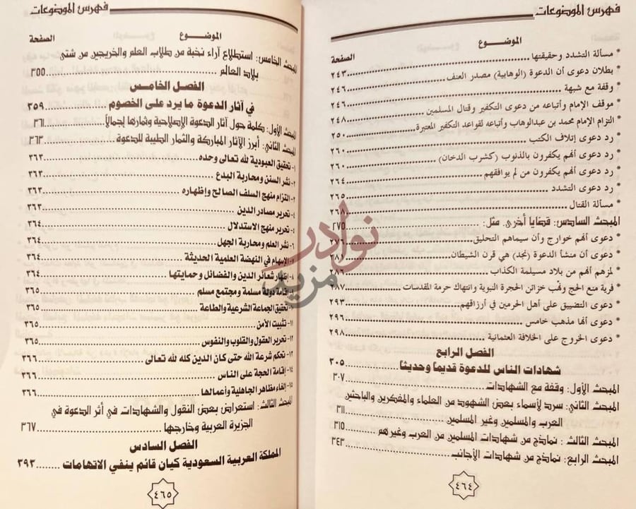 فهرس كتاب اسلامية لاوهابية فهرس الموضوعات