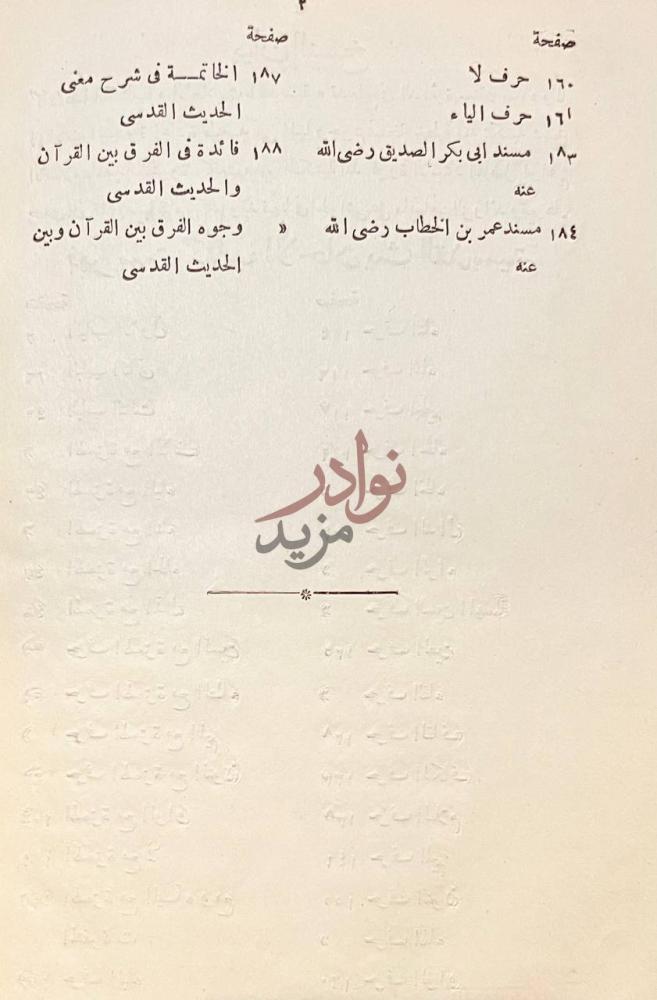 فهرس كتاب الاتحافات السنية في الاحاديث القدسية