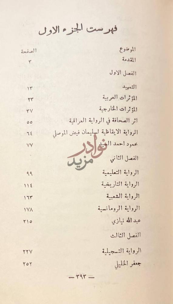 فهرس كتاب الفن القصصي في الادب العراقي الحديث