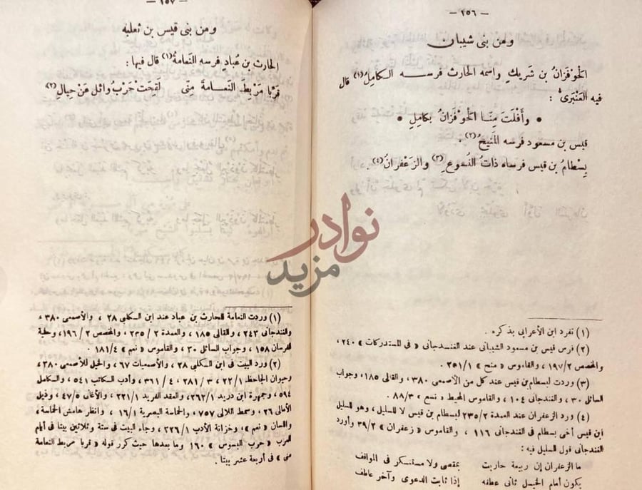 صفحة داخلية كتاب اسماء خيل العرب وفرسانها ومن بنى شيبان