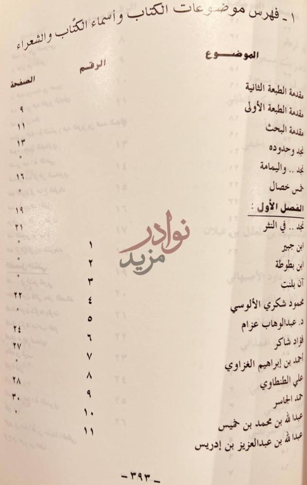 فهرس كتاب صبا نجد نجد في الشعر والنثر العربي