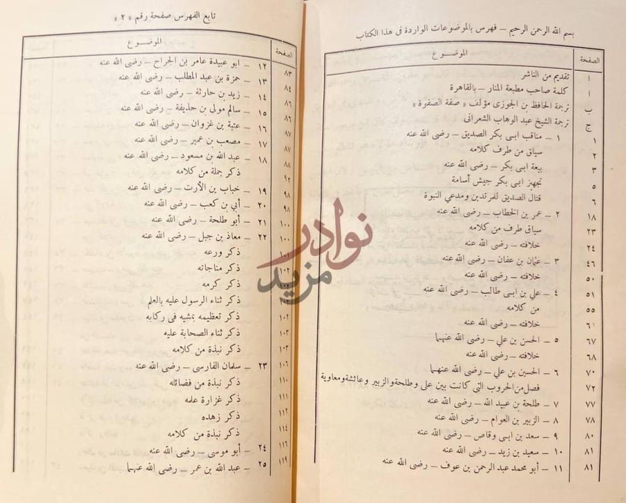 فهرس كتاب مختصر كتاب صفوة الصفوة تابع الفهرس صفحة رقم