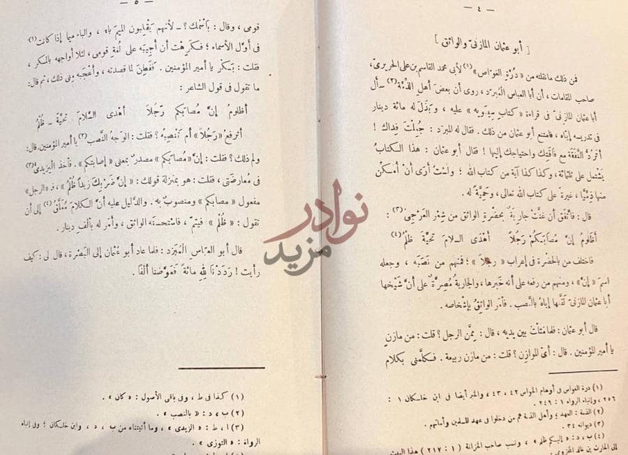 صفحة داخلية كتاب ثمرات الاوراق أبو عثمان المازني