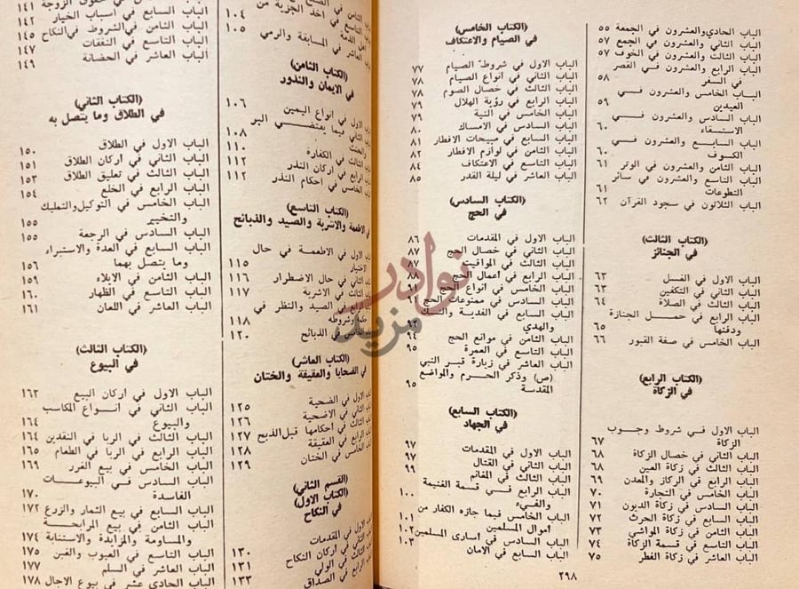 فهرس كتاب القوانين الفقهية فهرست تابع