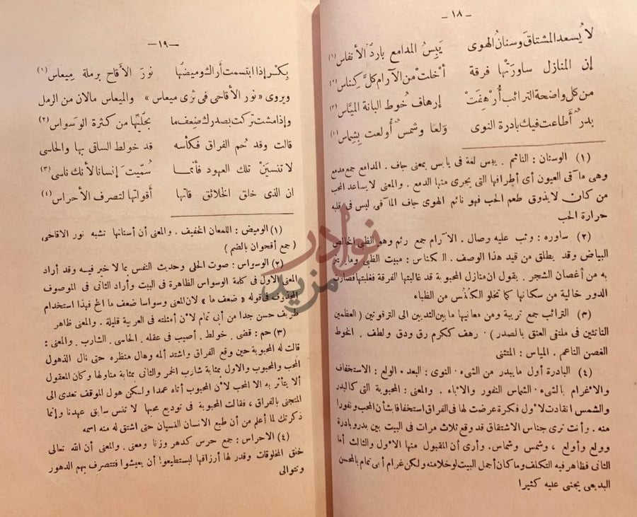 صفحة داخلية كتاب هبة الايام فيما يتعلق بابي تمام شرح الشعر