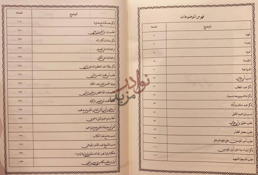 فهرس كتاب عمدة الطالب في نسب ال ابي طالب فهرس الموضوعات