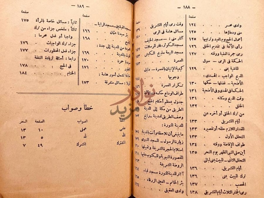 فهرس كتاب تيسير الحج علمي عملي مصور خطأ وصواب