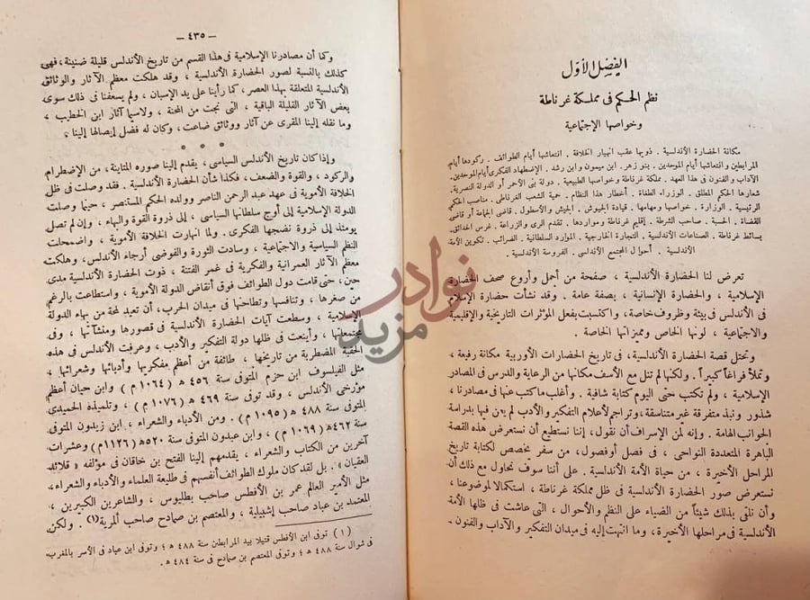 صفحة داخلية كتاب نهاية الاندلس وتاريخ العرب المتنصرين