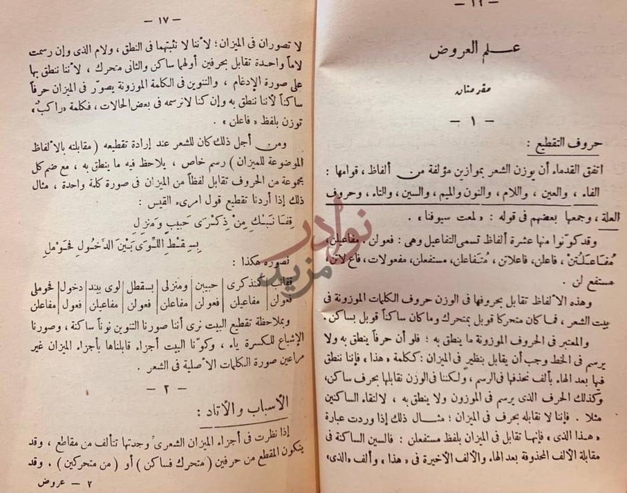 صفحة داخلية كتاب اهدى سبيل الى علمي الخليل العروض والقافية