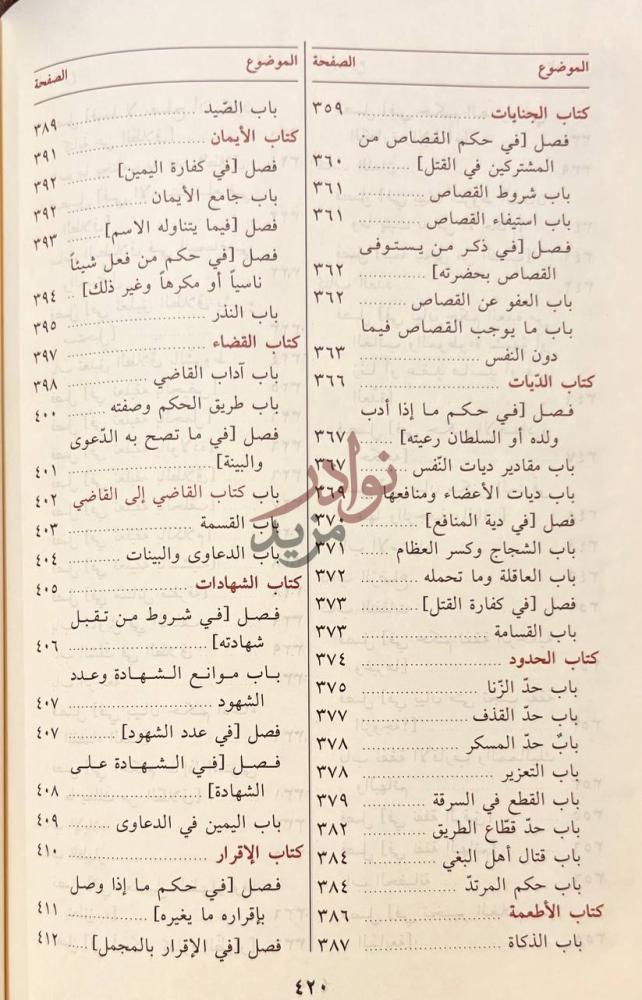 فهرس كتاب زاد المستقنع في اختصار المقنع فهرست الموضوعات