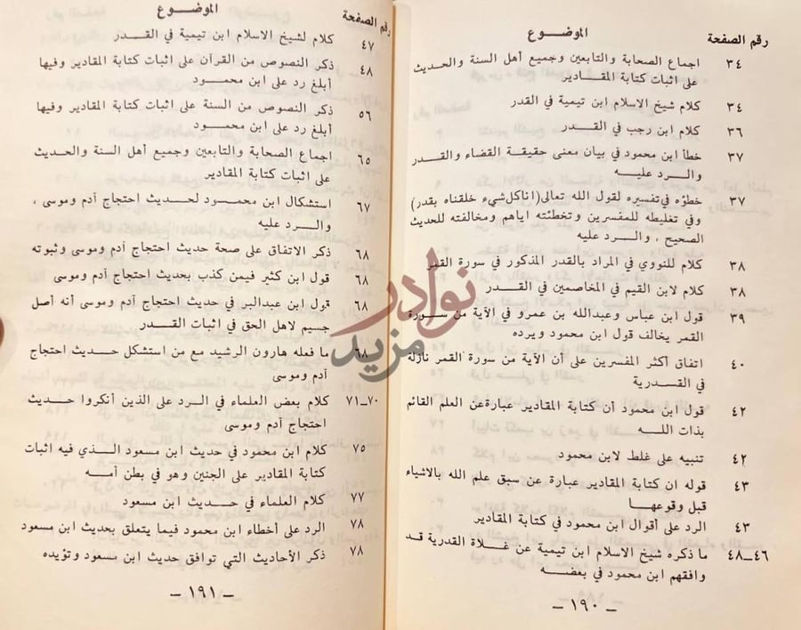 فهرس كتاب فتح المعبود في الرد على ابن محمود