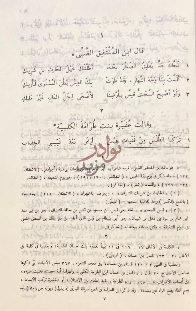 صفحة داخلية كتاب الوحشيات وهو الحماسة الكبرى