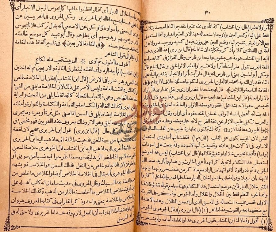 صفحة داخلية كتاب مقامات الحريري استمرار في شرح