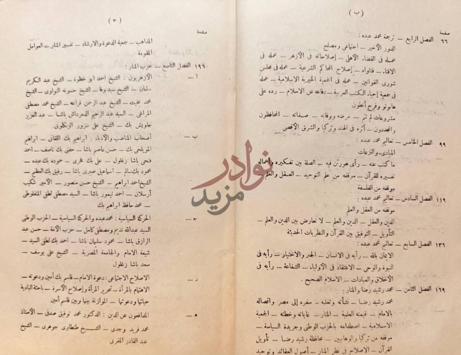 فهرس كتاب الاسلام والتجديد في مصر