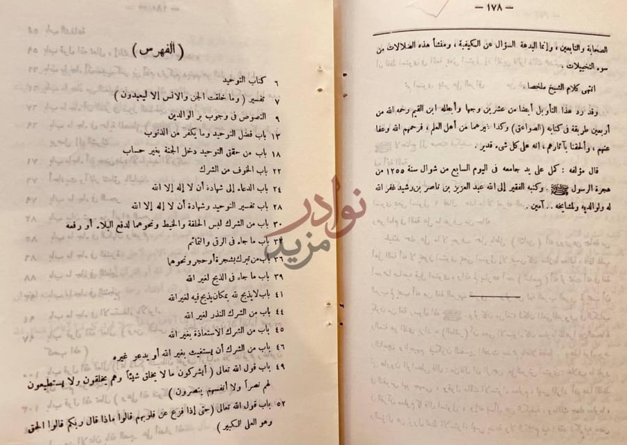 فهرس كتاب ابطال التنديد باختصار شرح التوحيد الفهرس