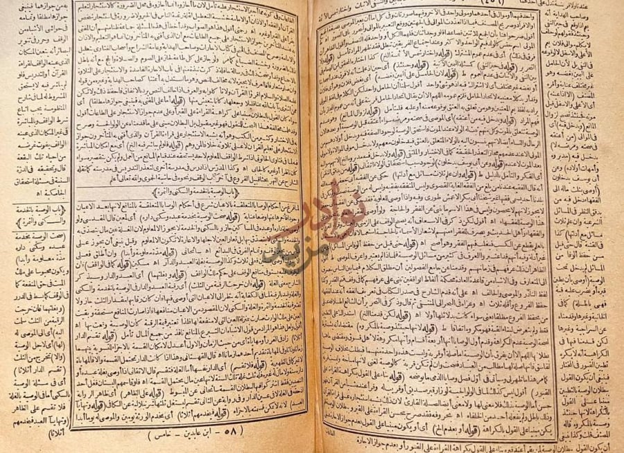 صفحة داخلية كتاب حاشية ابن عابدين ردالمحتار على الدر المختار