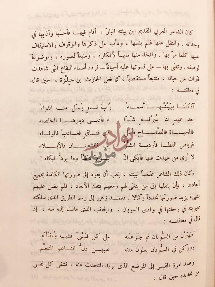 صفحة داخلية كتاب معاجم على الموضوعات تحليل لأبيات شعرية