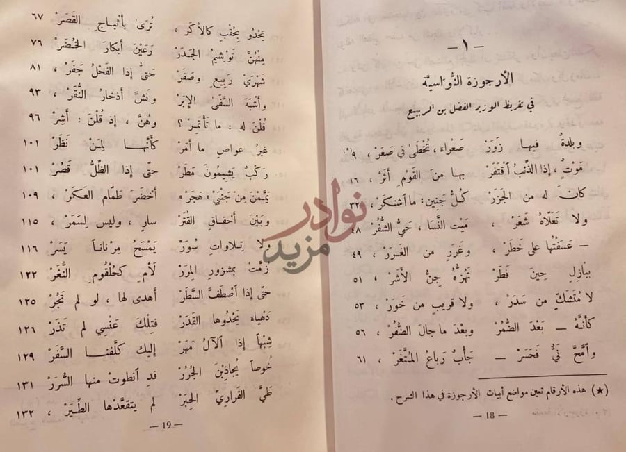 فهرس كتاب تفسير ارجوزة ابي نواس في تقريظ الفضل بن الربيع وزير