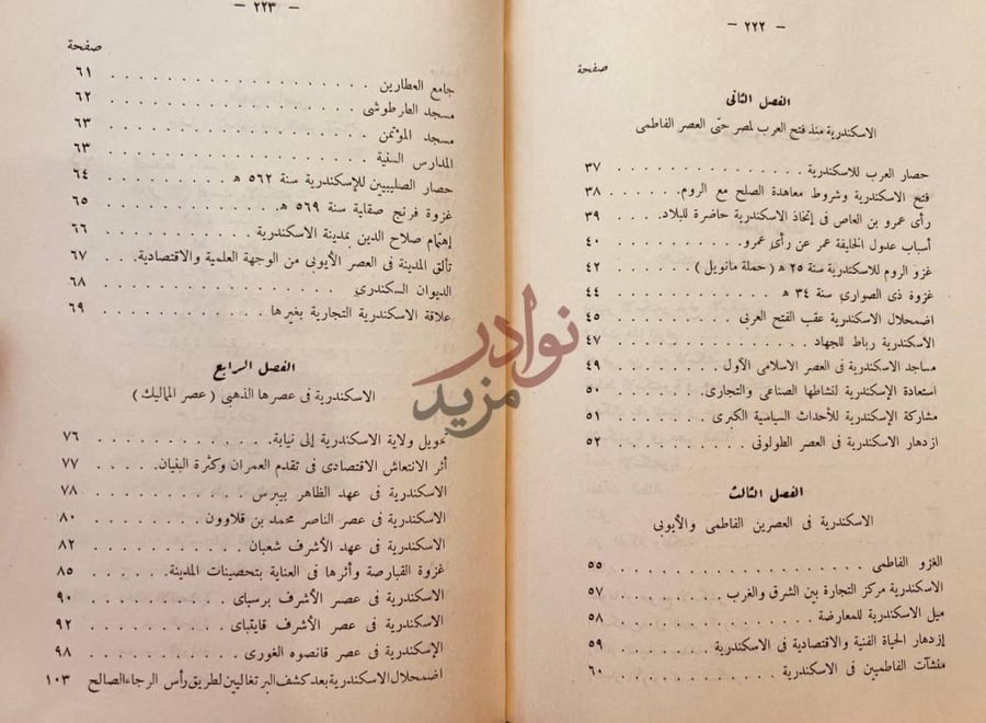 فهرس كتاب تاريخ الاسكندرية وحضارتها في العصر الاسلامي حتى