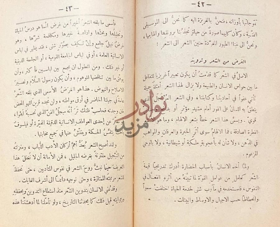 صفحة داخلية كتاب الادب الجديد وكلمات في الشعر والشاعر