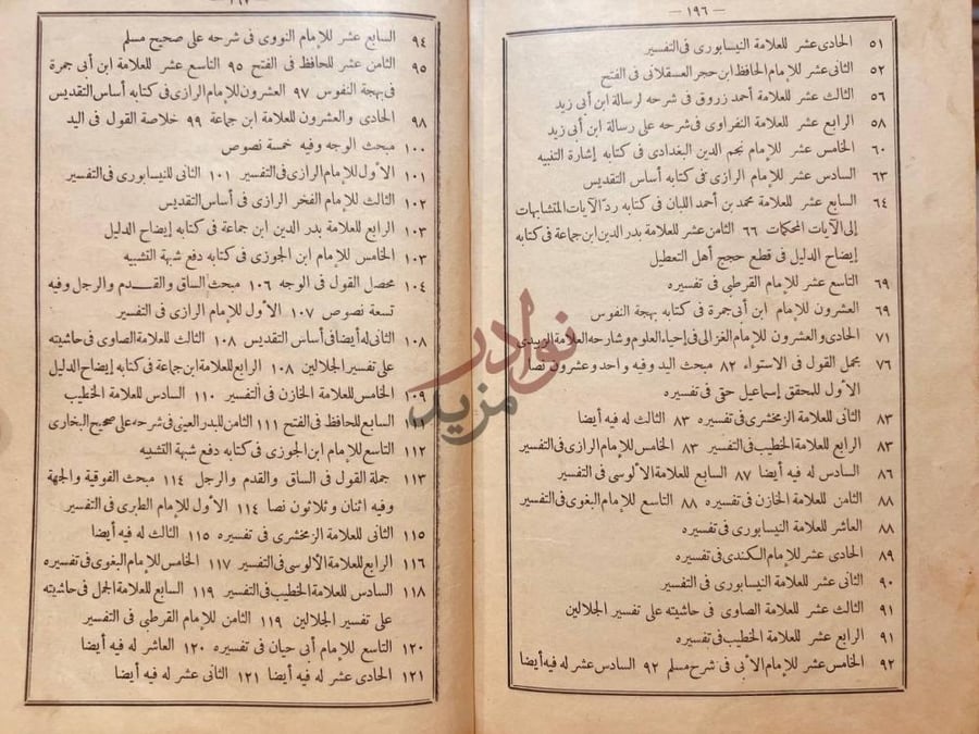 كشاف كتاب اتحاف الكائنات ببيان مذهب السلف والخلف
