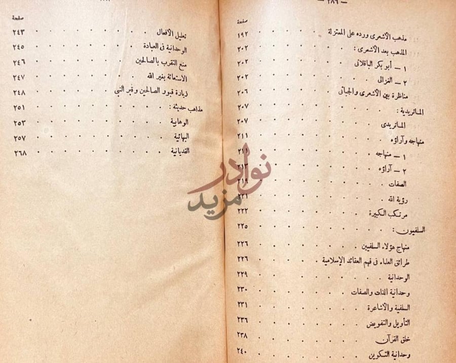 فهرس كتاب تاريخ المذاهب الاسلامية