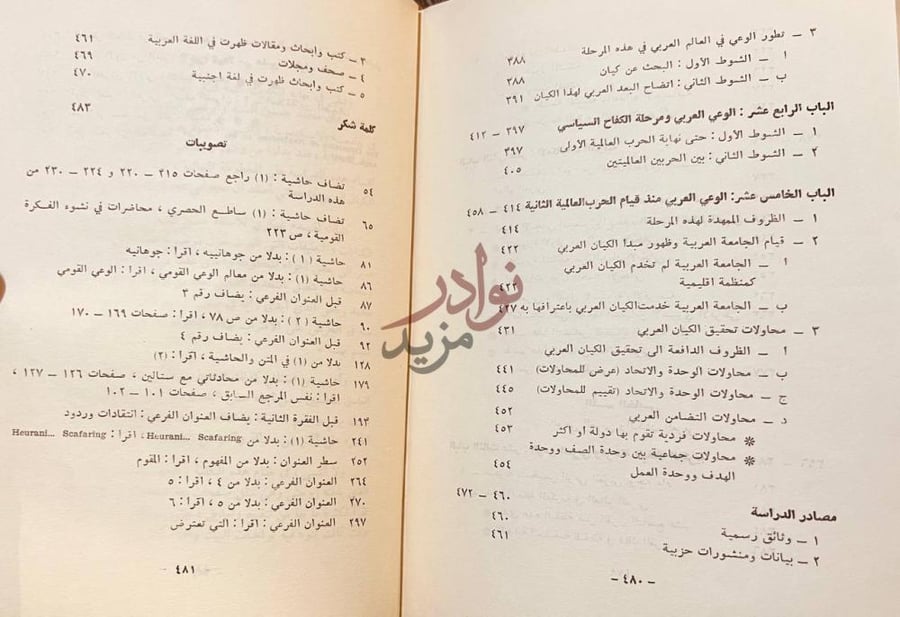 فهرس كتاب الكيان العربي بين المقومات والامكانيات