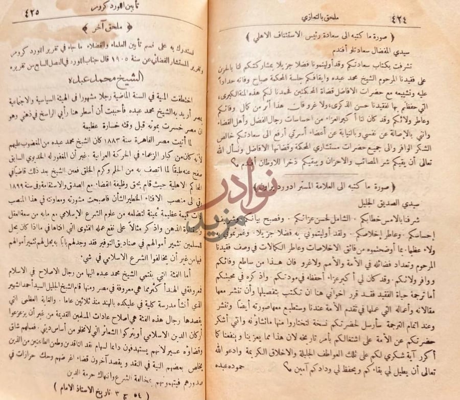 خاتمة كتاب تاريخ الاستاذ الامام الشيخ محمد عبده