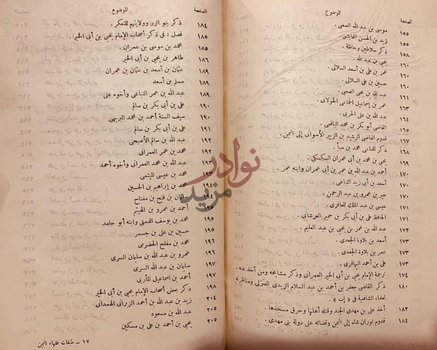 فهرس كتاب طبقات فقهاء اليمن