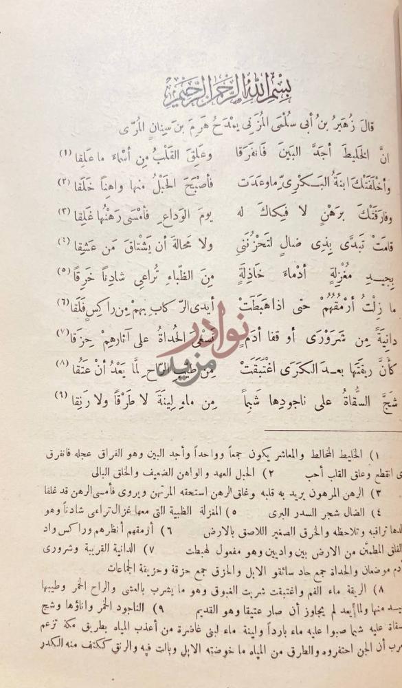 صفحة داخلية كتاب مختارات ابن الشجري مختار شعر زهير بن