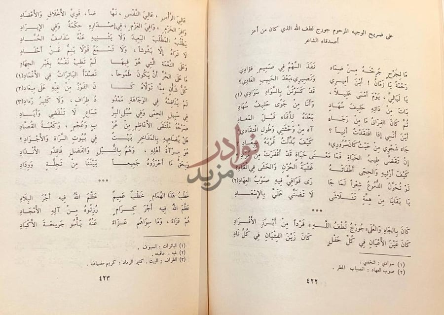 صفحة داخلية كتاب ديوان الخليل على ضريح المرحوم