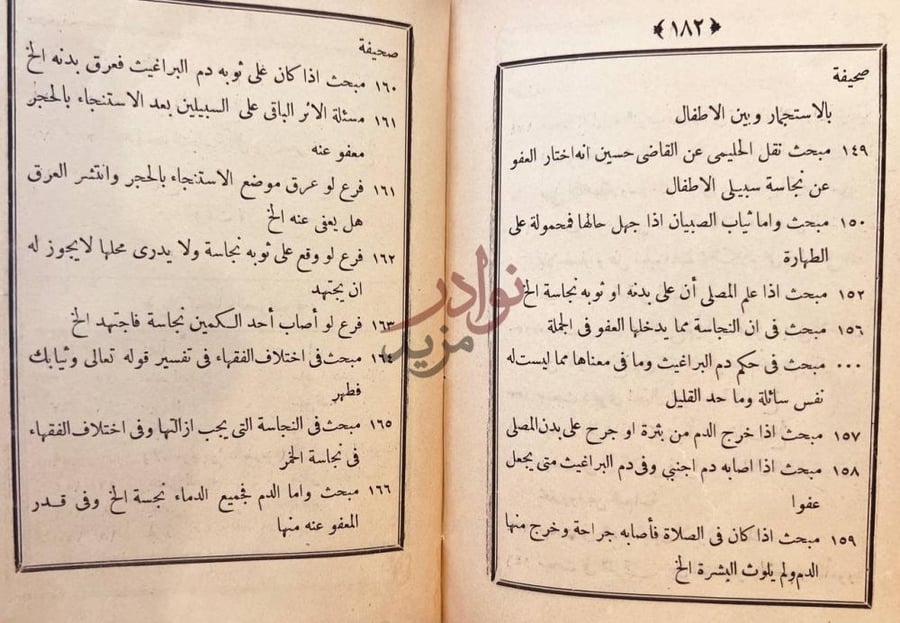 فهرس كتاب كشف الستار عن حكم صلاة القابض على المستجمر بالاحجار