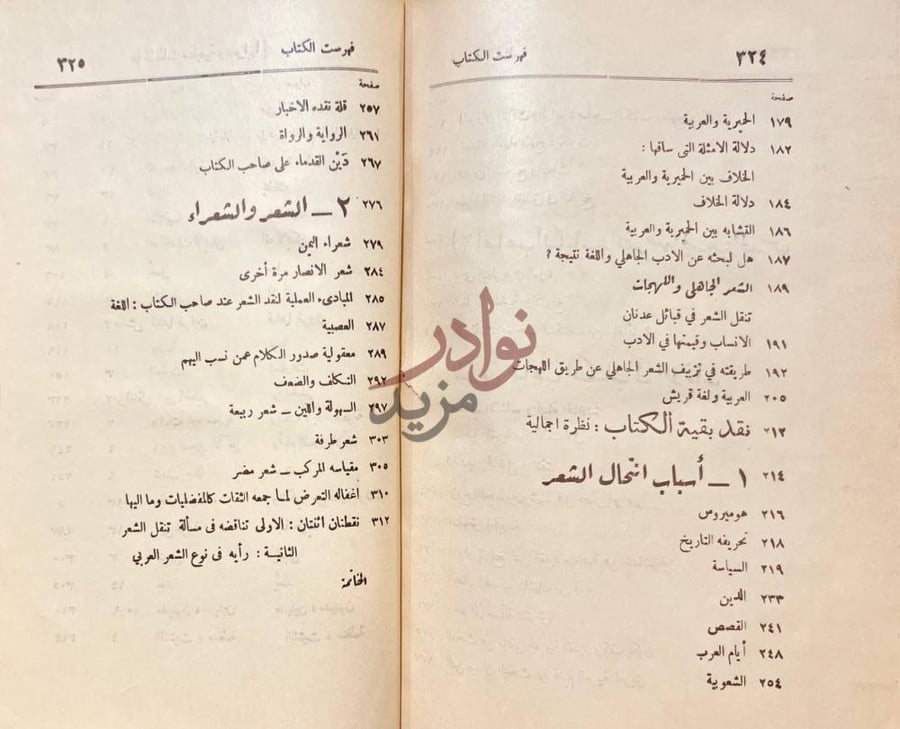 فهرس كتاب النقد التحليلى لكتاب في الادب الجاهلى