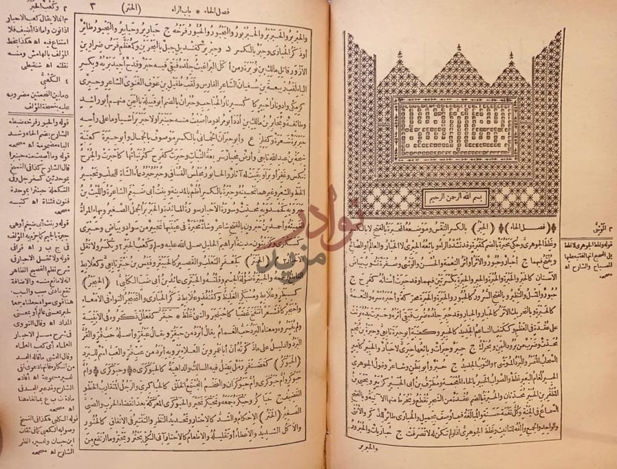 صفحة داخلية كتاب القاموس المحيط مجلدين فصل الحاء
