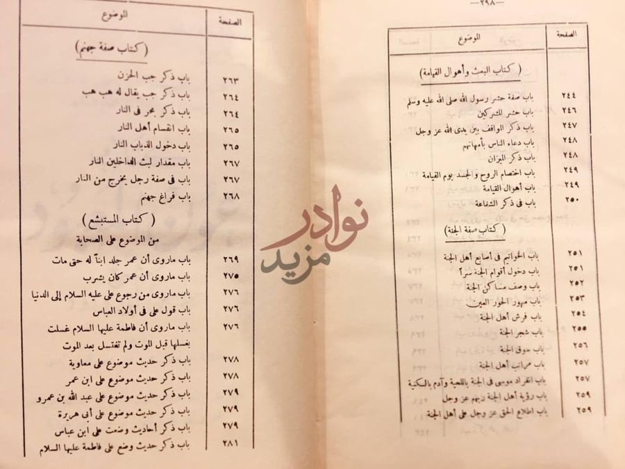 فهرس كتاب الموضوعات فهرس الموضوعات